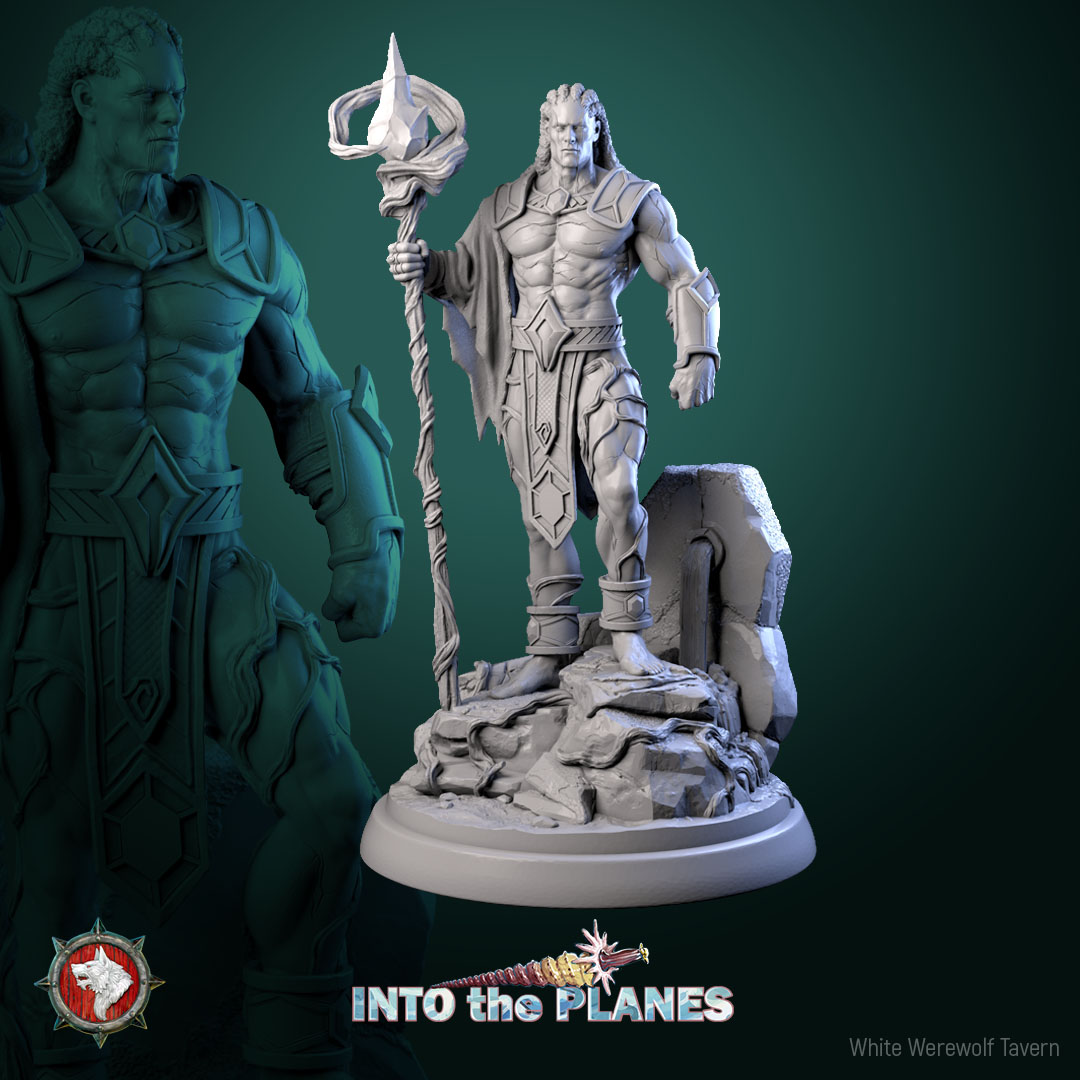 Rag the Earth Genasy 32mm and 75mm heroic miniature pre-supported + dnd 5e stats block